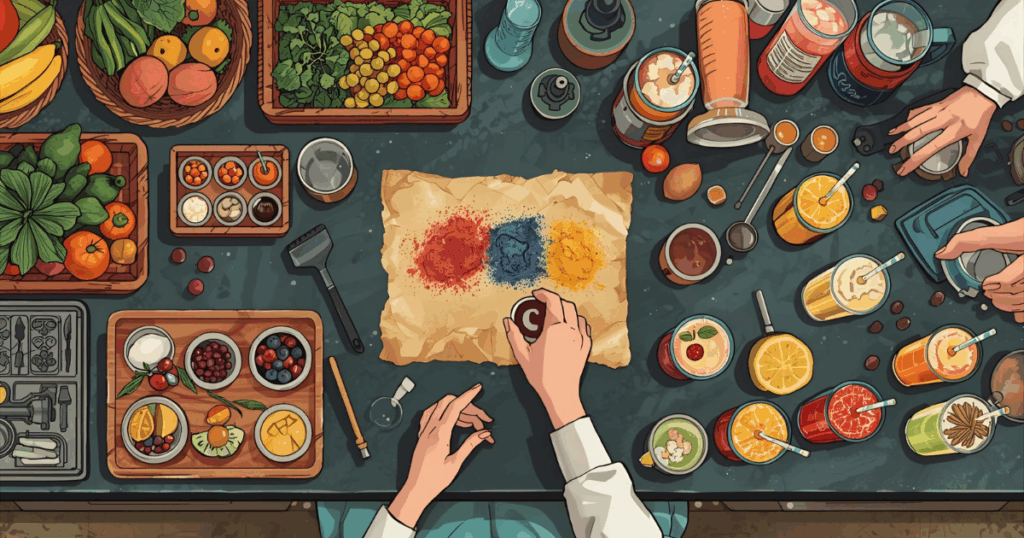 味づくり塾は、
健康食品の商品開発支援を行います。具体的には、女性技術者の視点をはさんで新たなアプローチを提案します。
粉末飲料を中心に開発します。商品のイメージにあった風味づくりを得意とします。おいしいの言語化をし、そのおいしいに向かって商品をつくります。